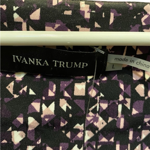 NWT Ivanka Trump asymmetrical cowl neck Sleeveless black purple size large - Picture 5 of 6